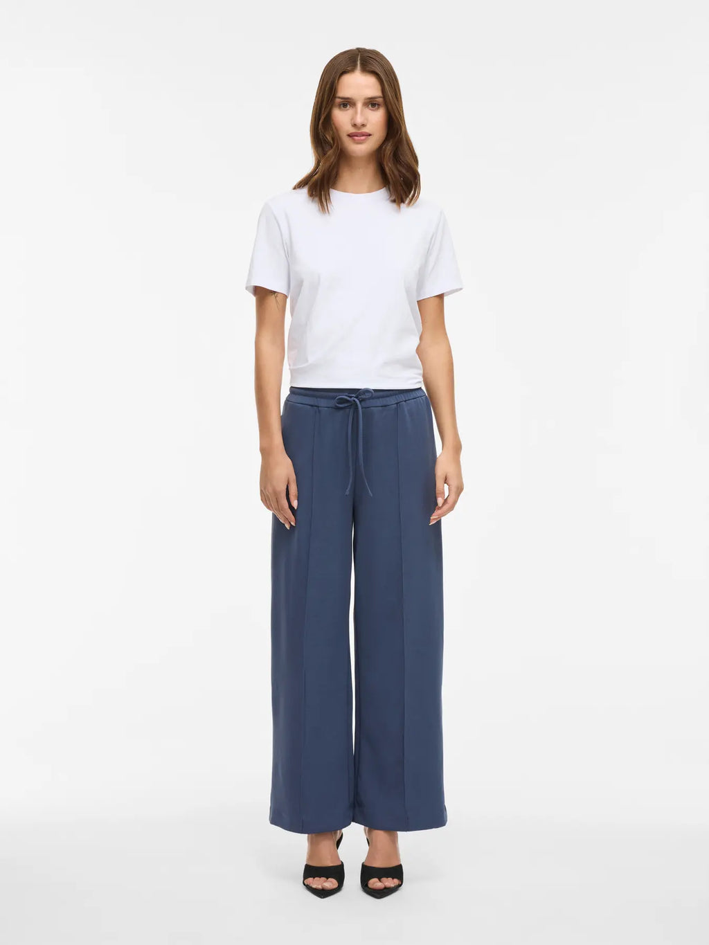look casual pantalon fluido azul vila