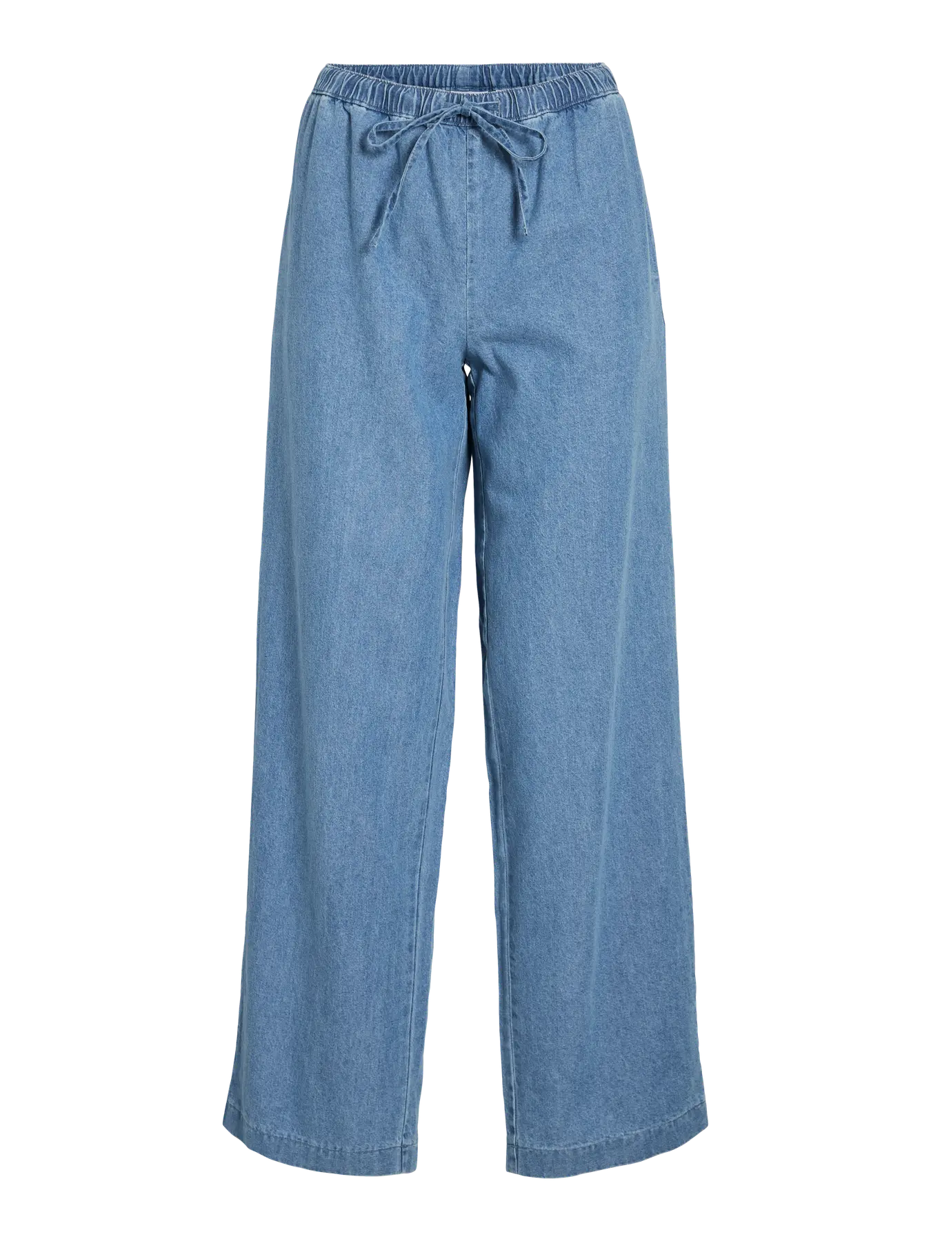 Foto de producto pantalon recto fluido denim Vila cotton grey tienda de moda mujer en piedras blancas
