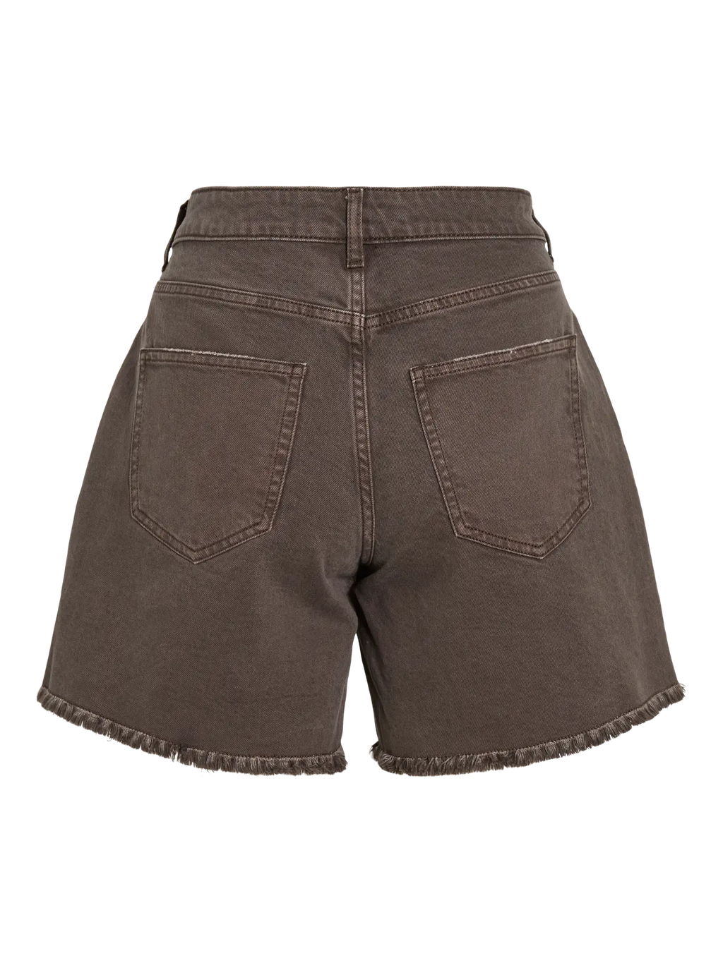 Bermuda denim color chocolate tiro alto Vila Cotton grey