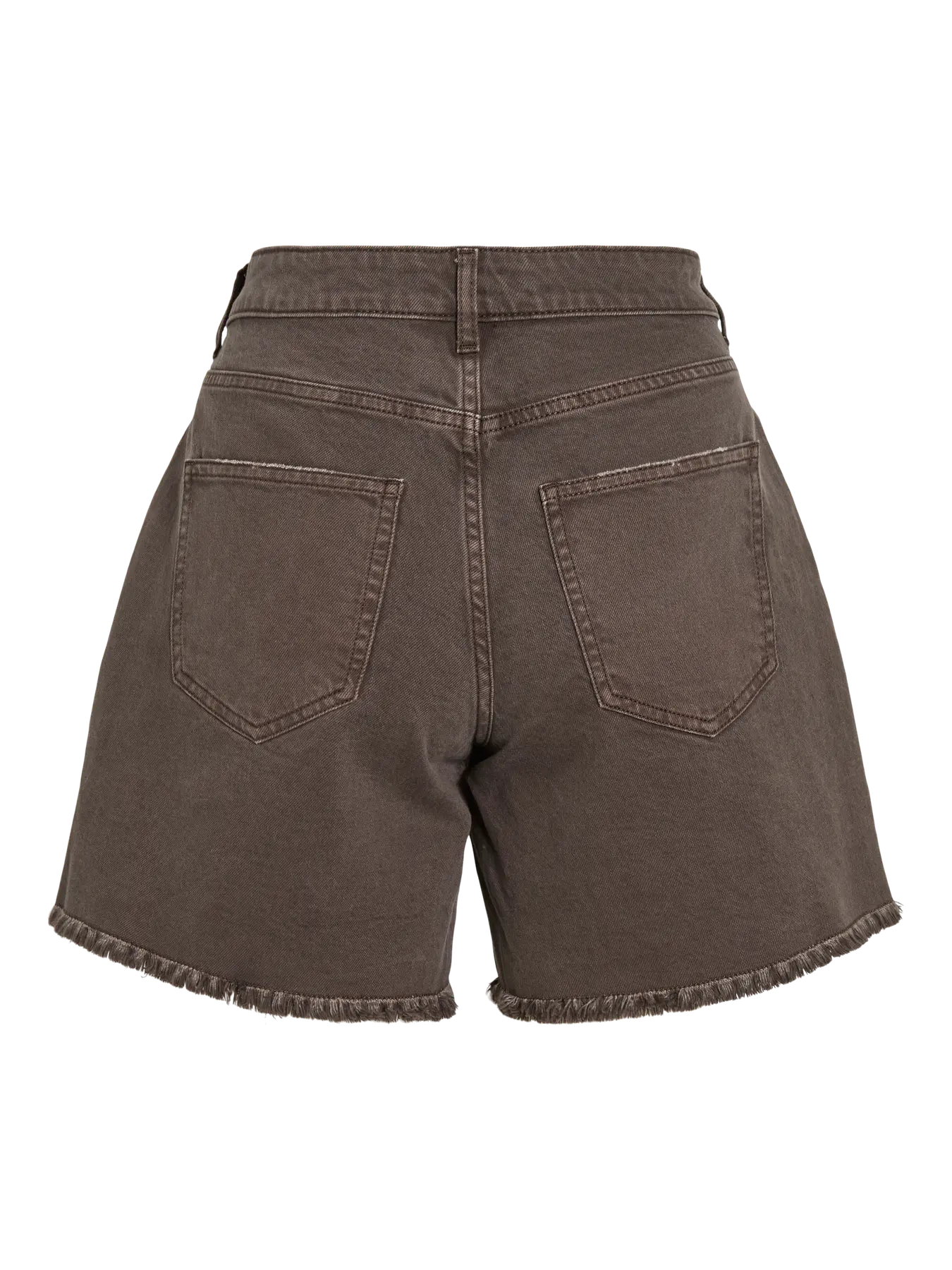 Bermuda denim color chocolate tiro alto Vila Cotton grey