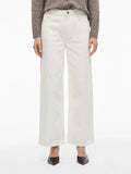 Pantalon blanco Vaquero recto y tiro alto Vila Cotton grey Piedras Blancas