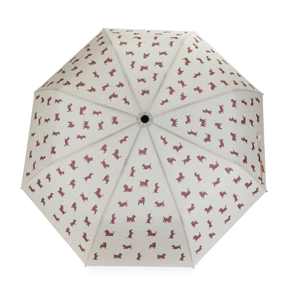 Paraguas plegable Balvi con diseño de perro y funda protectora. estampado interior Disponible en Cotton Grey Piedras Blancas Asturias.
