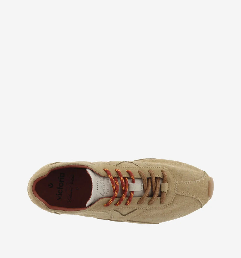 Playeros mujer serraje, zapatillas victoria mujer, deportivas casual mujer, zapatillas ante camel, sneakers cómodas mujer.