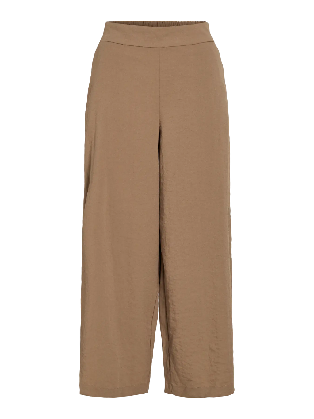 pantalón camel culotte mujer, pantalón fluido camel, pantalón midi elegante, pantalón tiro alto mujer, pantalón ancho Vila, pantalón verano mujer, pantalón cómodo vestir en tienda cotton grey en piedras blancas