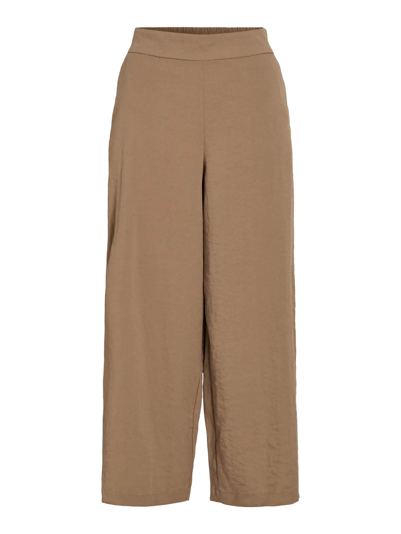 pantalón camel culotte mujer, pantalón fluido camel, pantalón midi elegante, pantalón tiro alto mujer, pantalón ancho Vila, pantalón verano mujer, pantalón cómodo vestir en tienda cotton grey en piedras blancas