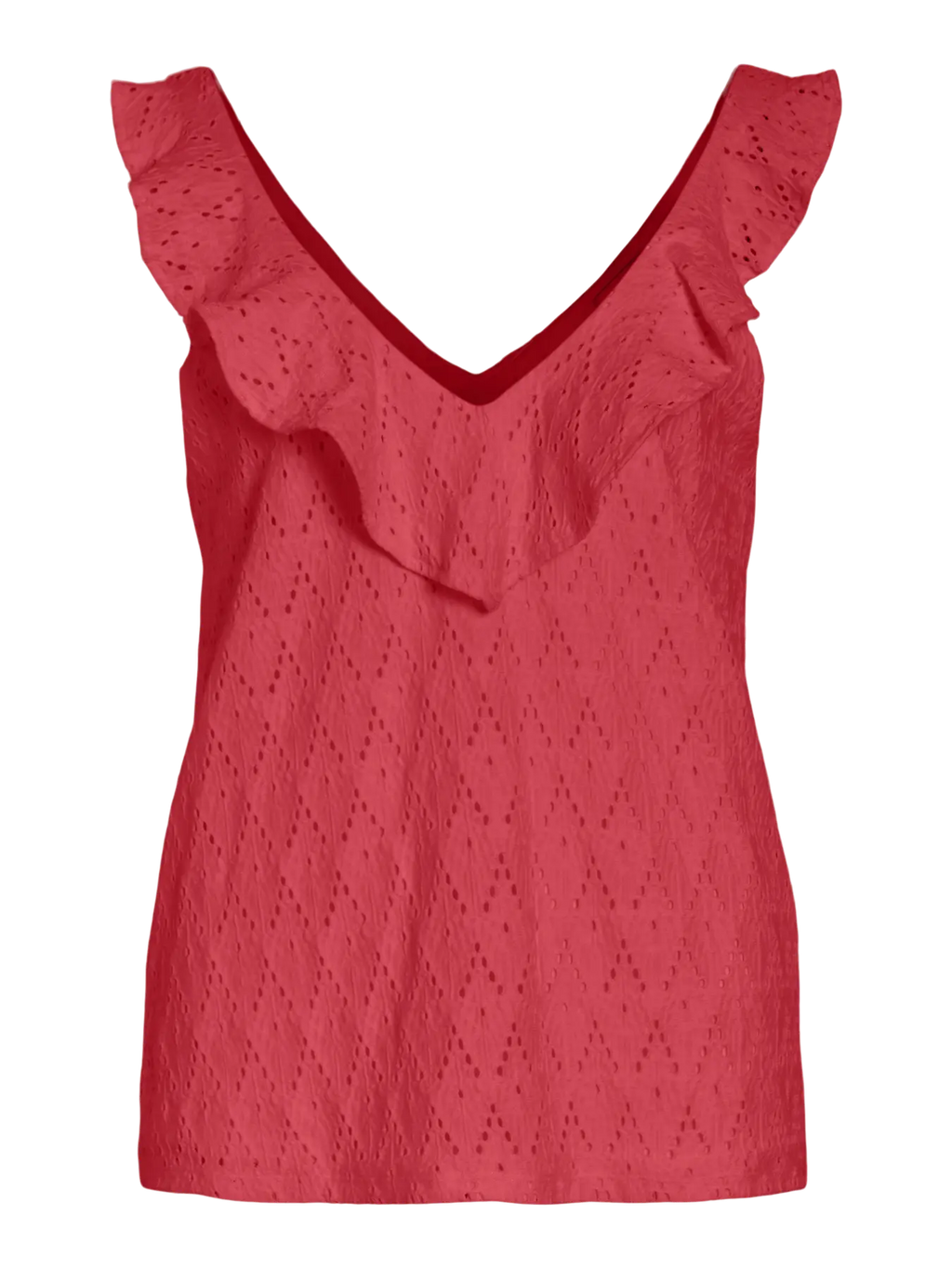 top rojo volante escote pico vila cotton grey piedras blancas castrillon asturias moda mujer