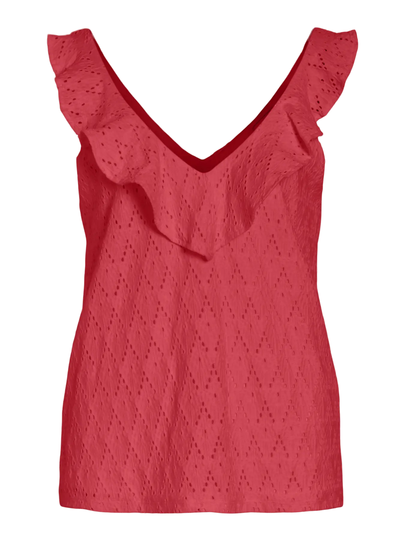 top rojo volante escote pico vila cotton grey piedras blancas castrillon asturias moda mujer