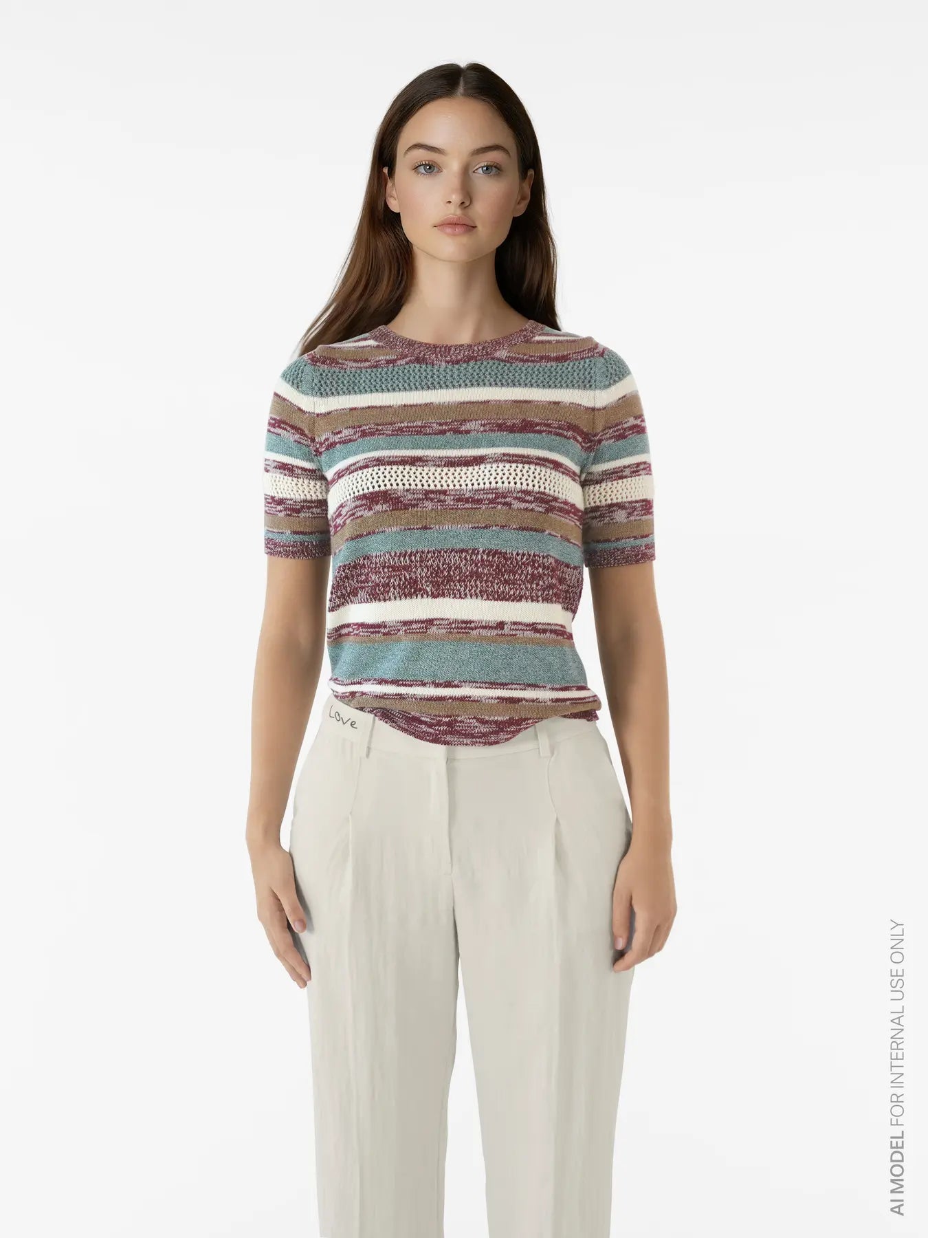 look Camiseta de punto Vila de rayas en colores tierra nueva coleccion cotton grey