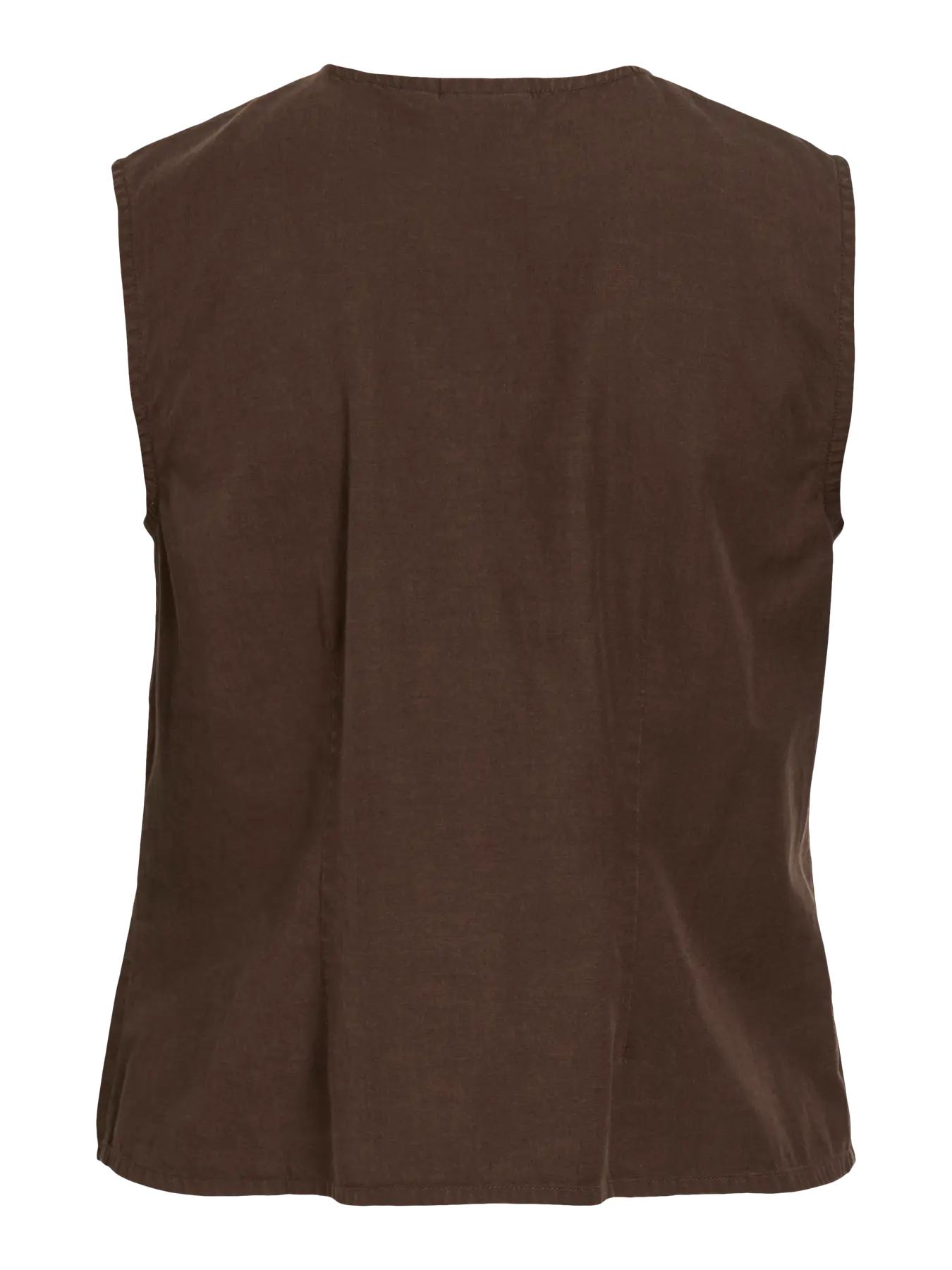 blusa marron chocolate espalda lisa sin mangas vila