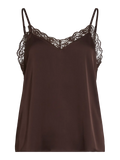 top lencero marrón chocolate encaje tirantes vila cotton grey piedras blancas asturias