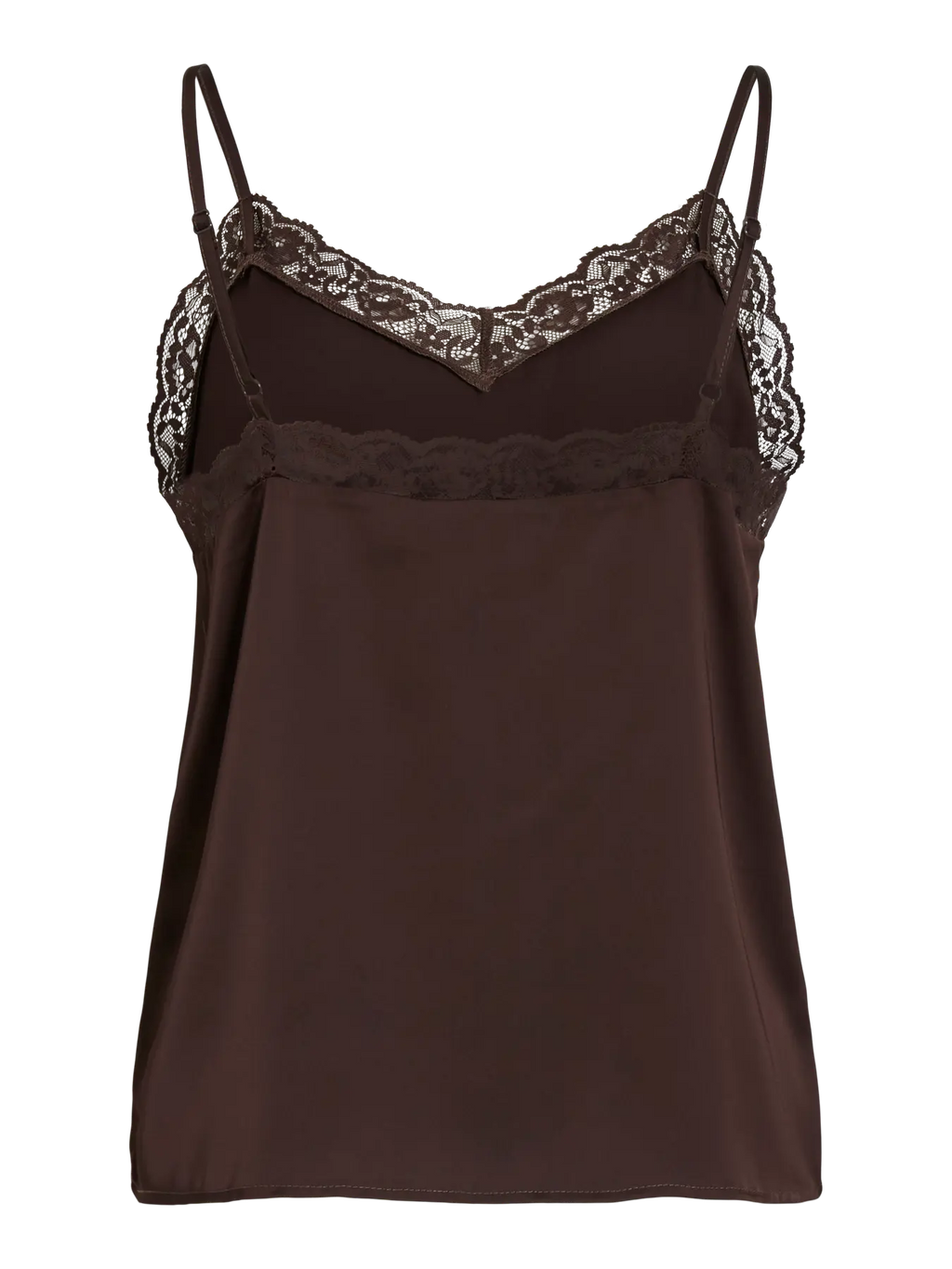 top lencero marrón chocolate espalda encaje tirantes vila cotton grey piedras blancas asturias