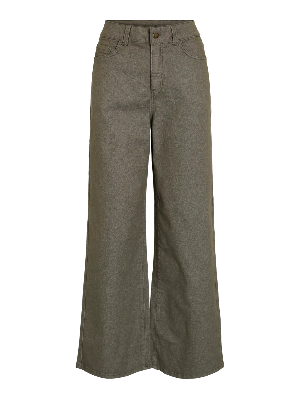 Pantalón tejido vaquero verde kaki largo vila