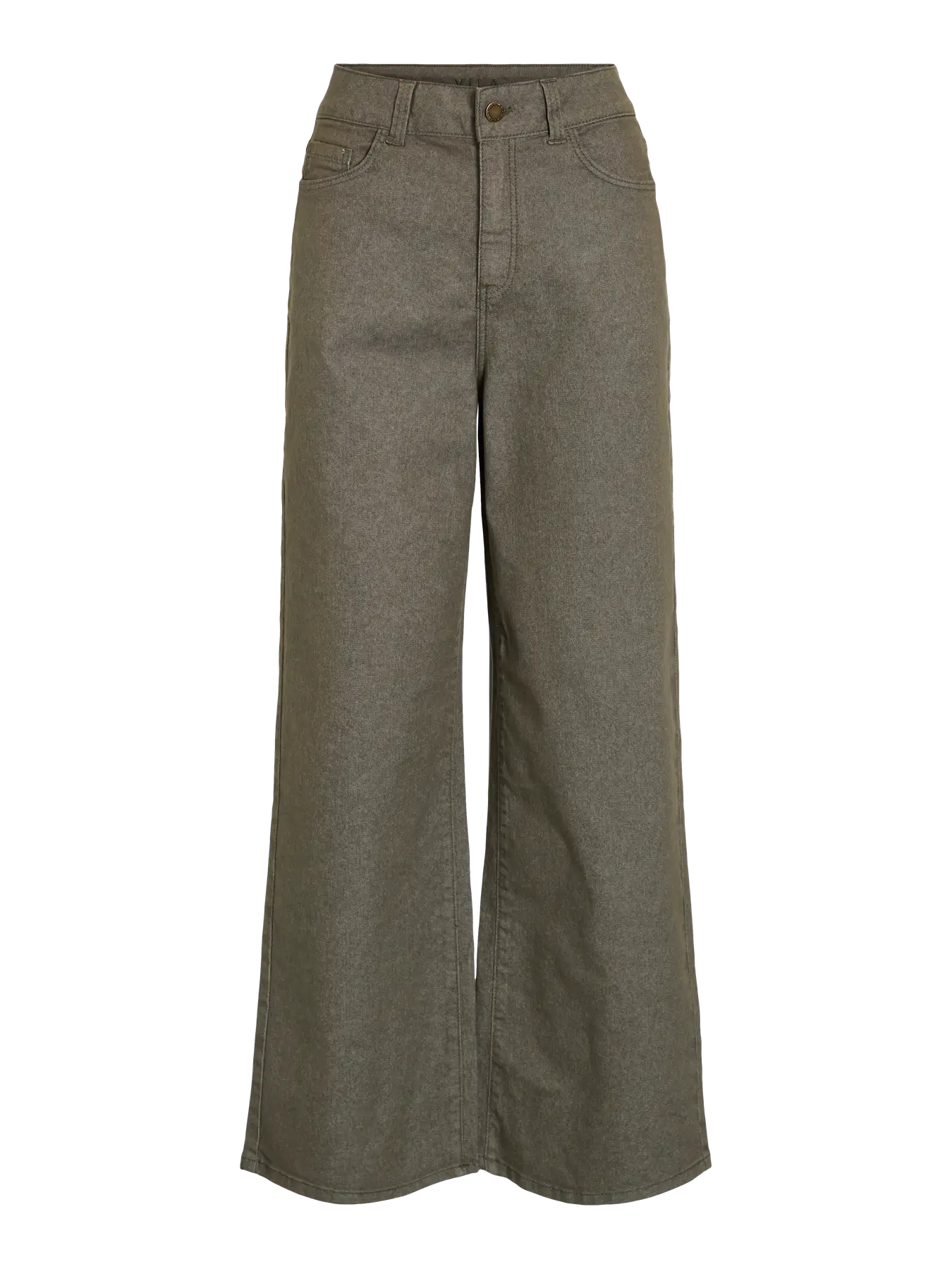 Pantalón tejido vaquero verde kaki largo vila