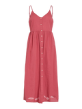 Vestido largo teja tirantes con botones y encaje delanteros Vila Cotton Grey Piedras Blancas Asturias