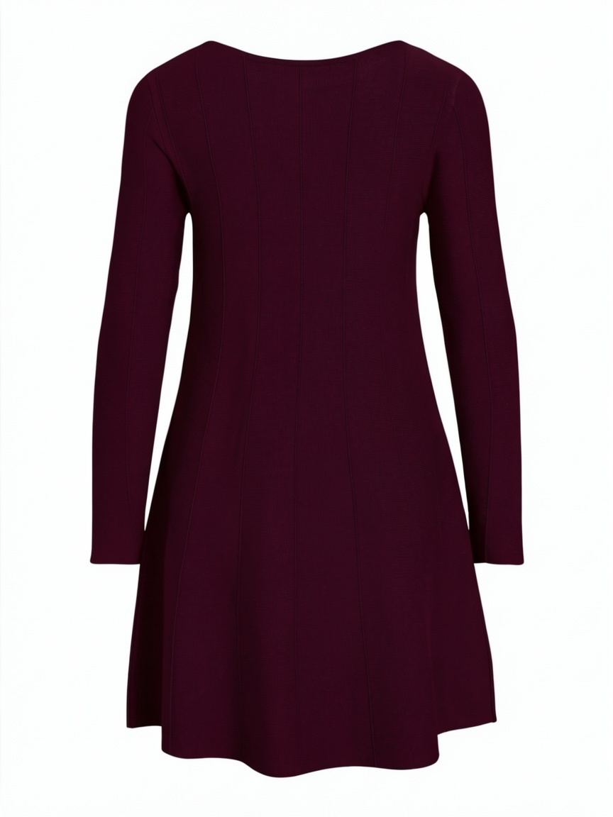 Vestido Valuni Vila de punto granate – vista trasera