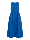 Vestido largo azul eléctrico Vila sin mangas con cuerpo fruncido nido de abeja – Cotton Grey Piedras Blancas