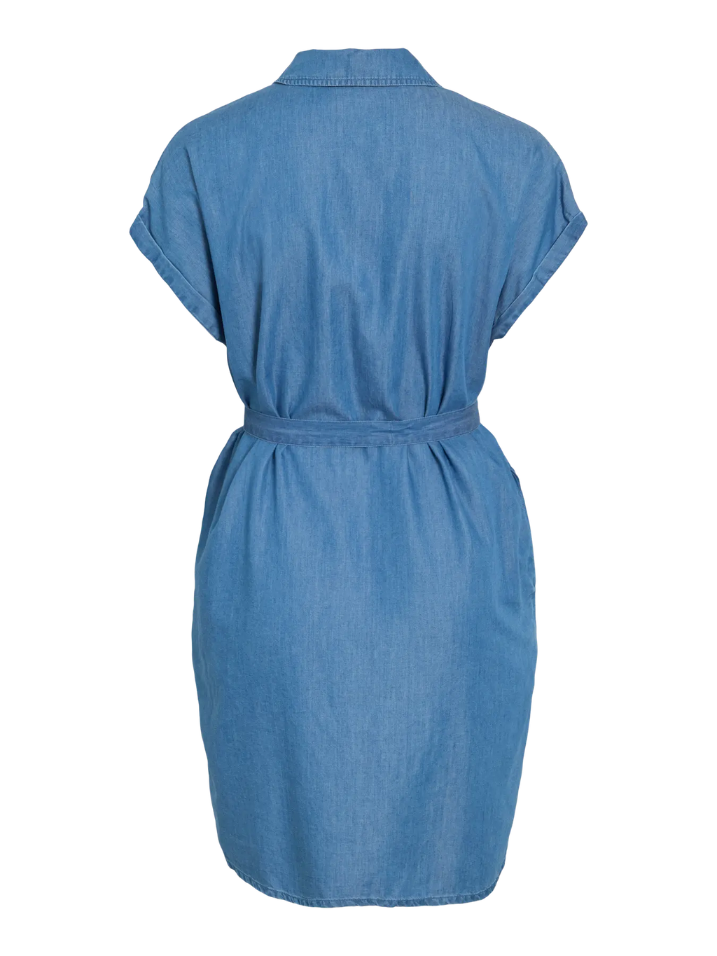 Vista trasera Vestido camisero manga corta y botones delanteros de Vila en cotton grey