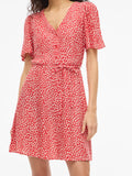 Vestido corto rojo estampado de puntos marca Vila en Cotton Grey Piedras Blancas Asturias
