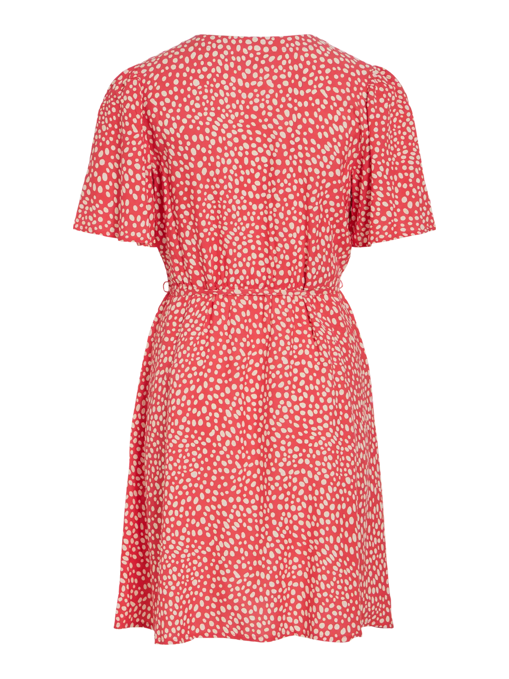 Vestido rojo corto con cinturón y botones Vila tienda Cotton Grey Asturias