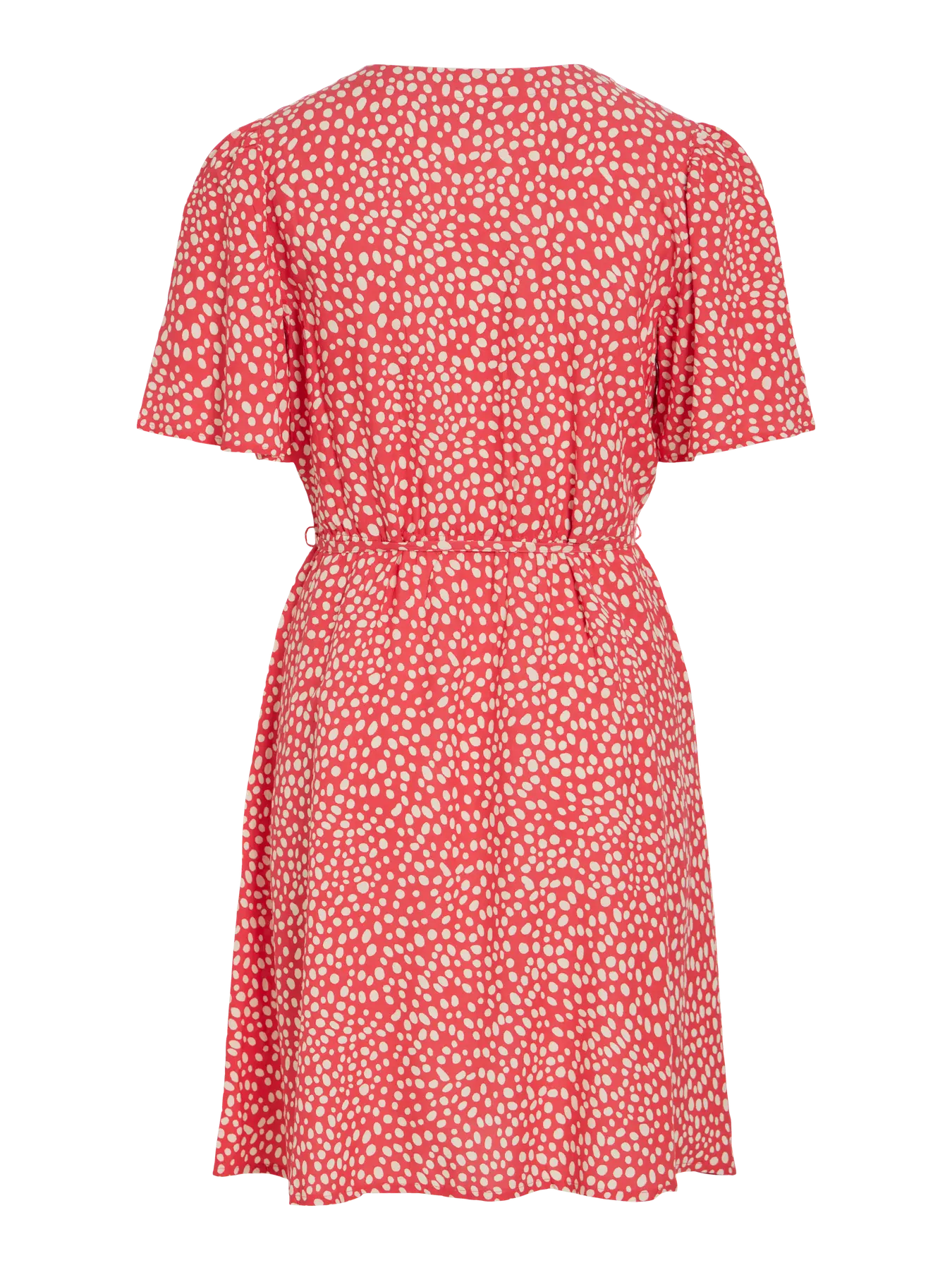Vestido rojo corto con cinturón y botones Vila tienda Cotton Grey Asturias