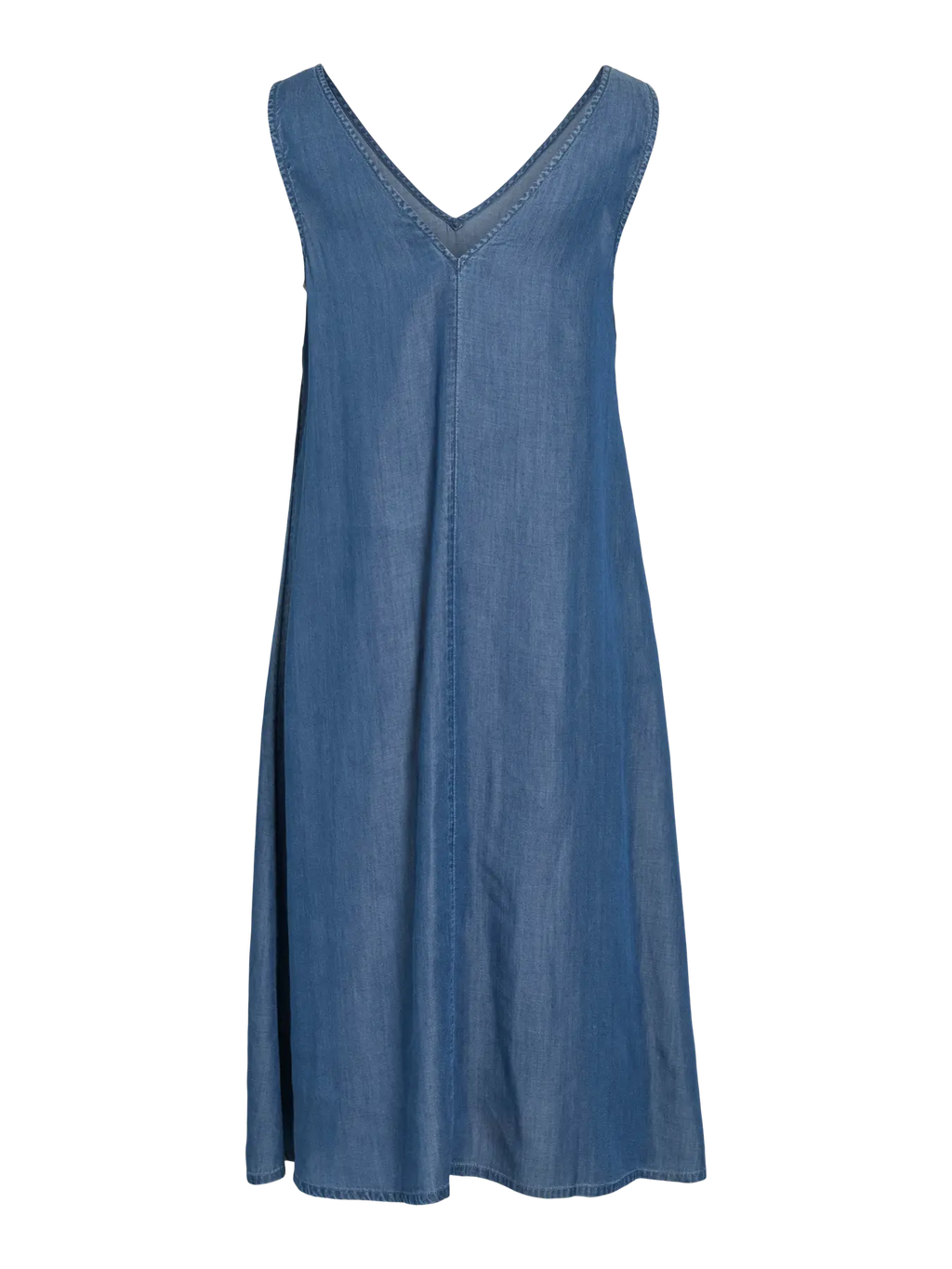 Vestido denim azul escote pico Vila Cotton Grey Piedras Blancas Asturias