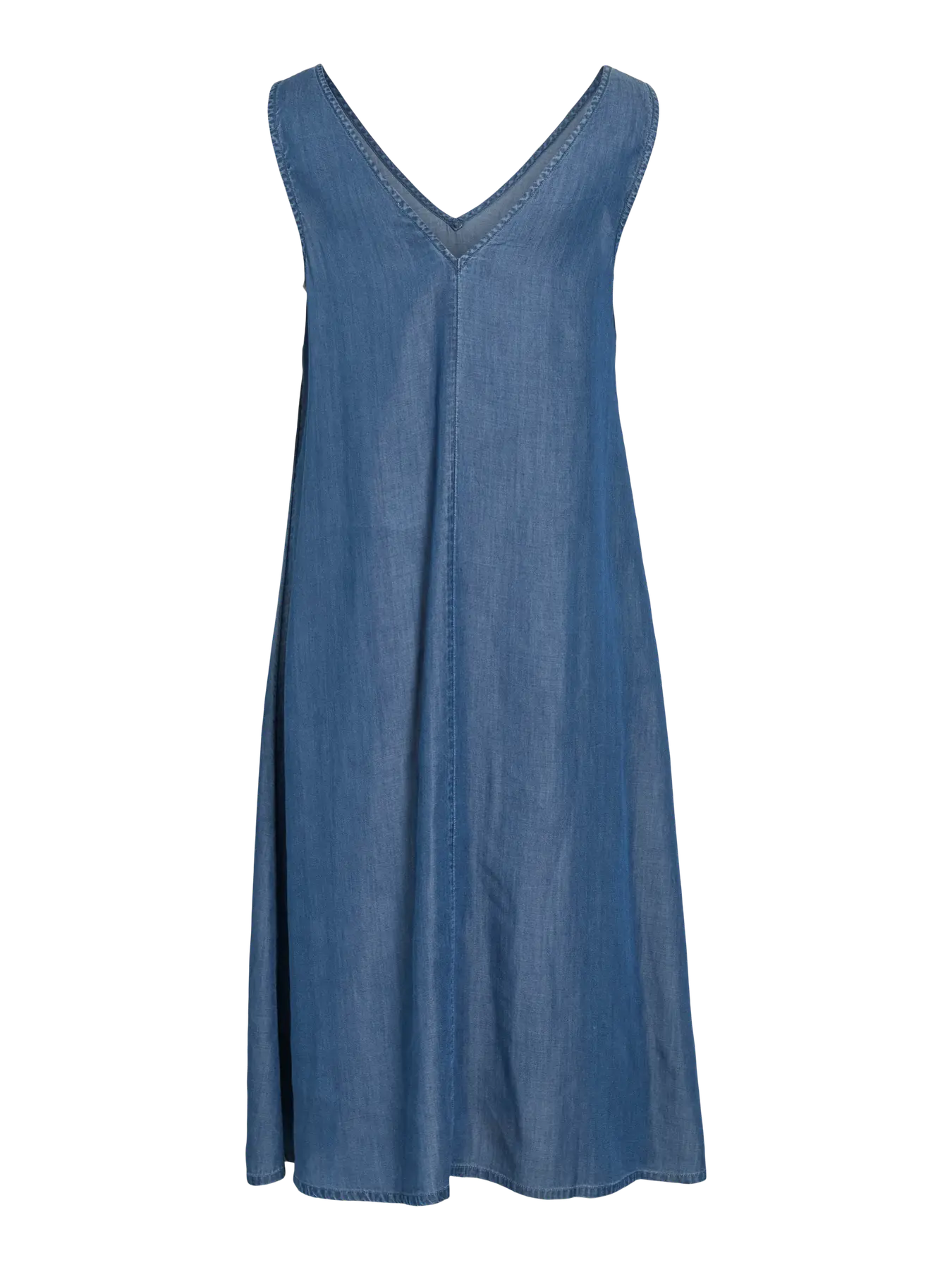Vestido denim azul escote pico Vila Cotton Grey Piedras Blancas Asturias