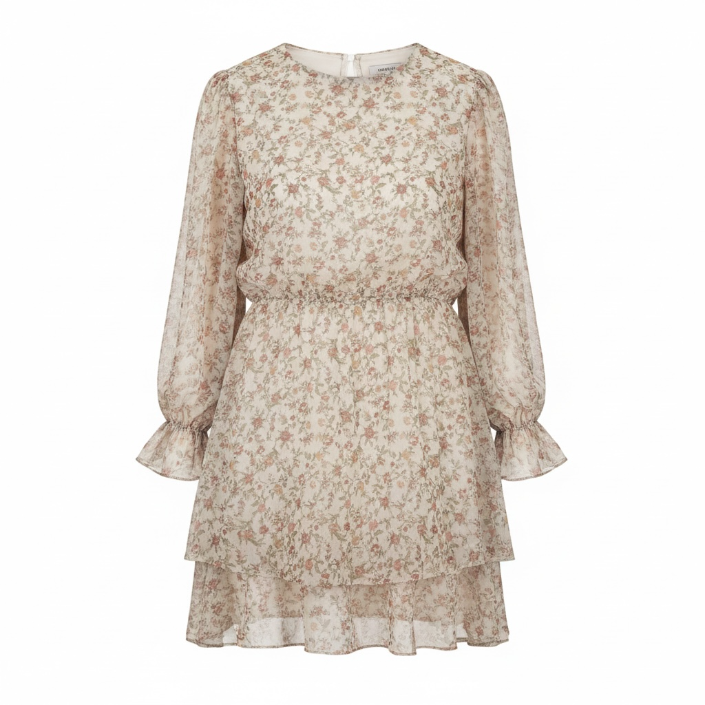 vestido corto floral Maggie Sweet manga larga vaporoso