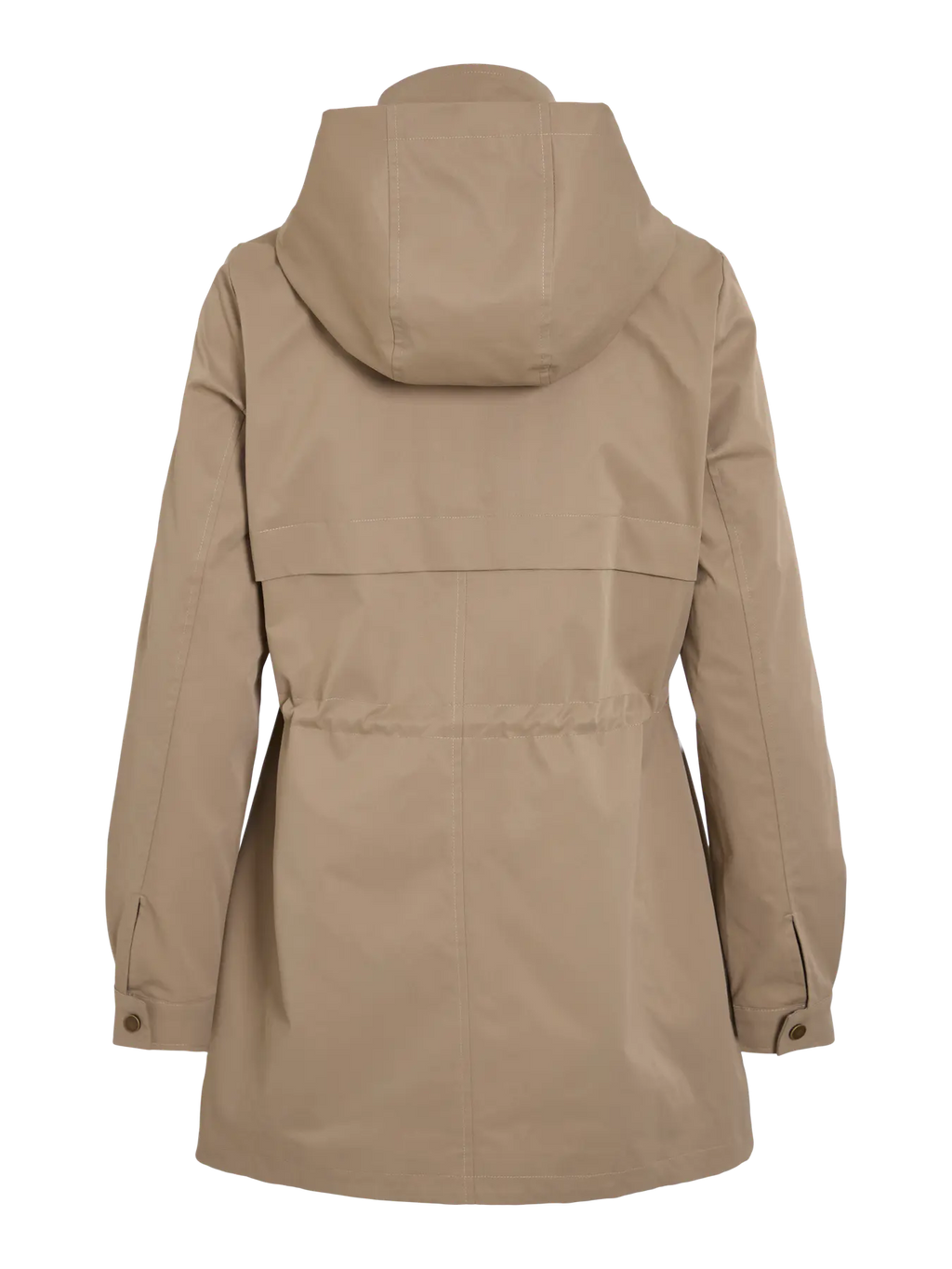 parka mujer beige entretiempo con capucha estilo casual