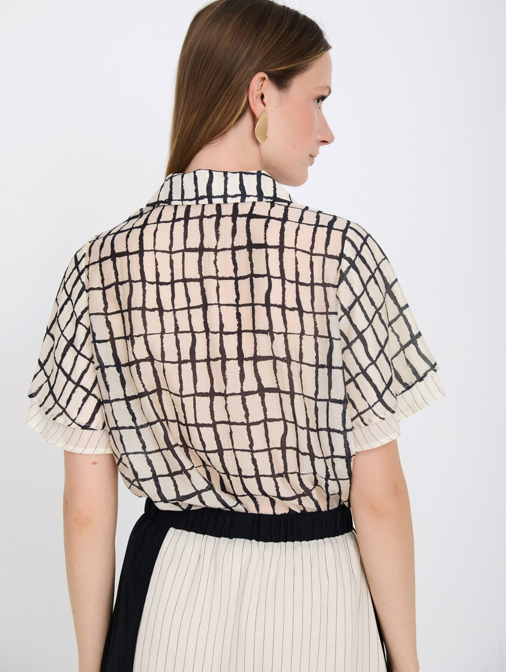 vista trasera camisa Bliss estampado cuadros Skatie