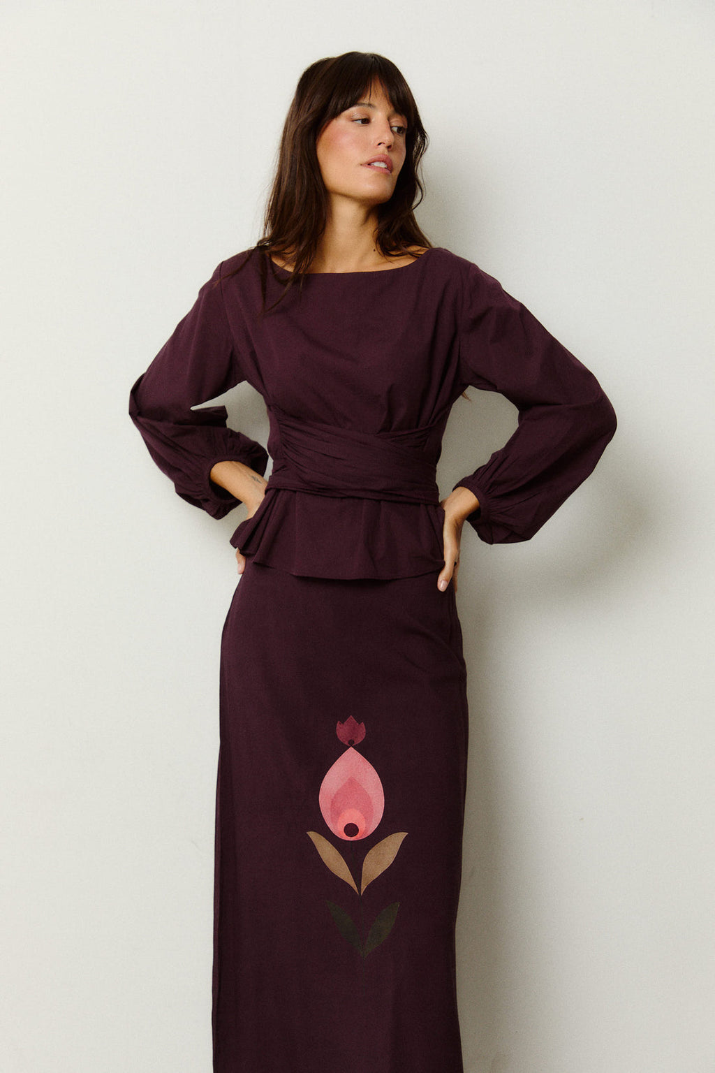 Blusa Lazo Berenjena