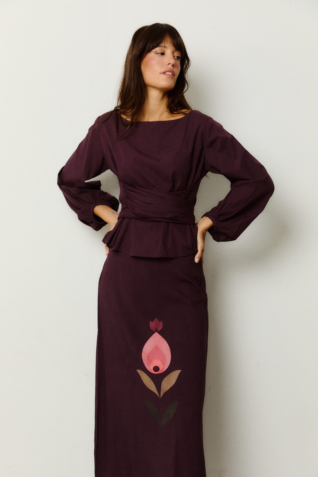 Blusa Lazo Berenjena