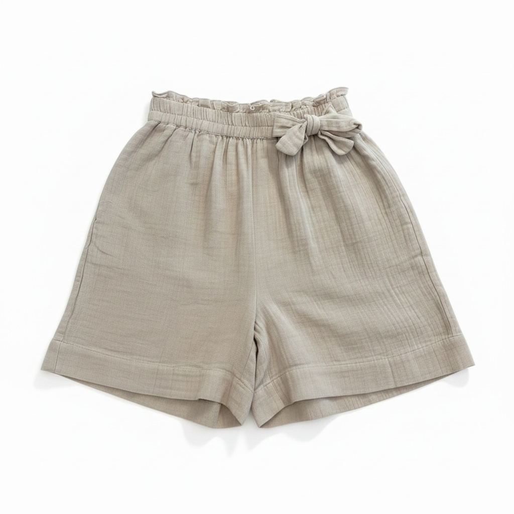 Bermuda beige mujer cintura elástica Vila
