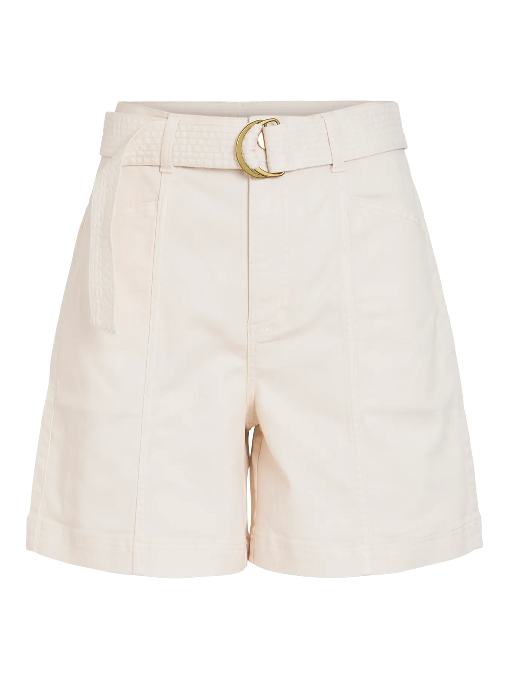 Bermuda Sahara Vila beige con cinturón frontal