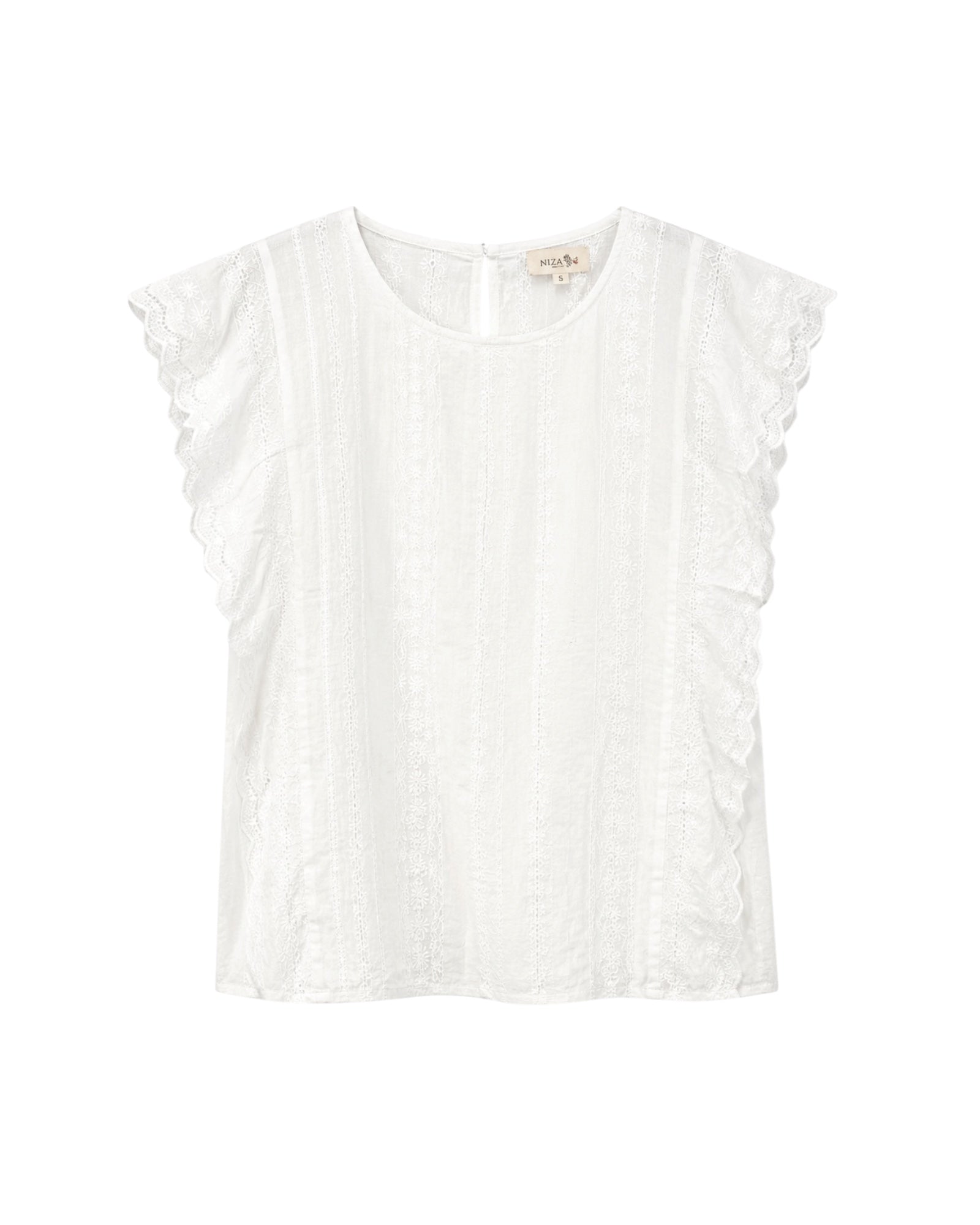 blusa Bianca, blusa blanca mujer, blusa bordada, blusa con volante, blusa romántica, blusa verano mujer, blusa algodón, blusa elegante mujer, Cotton Grey