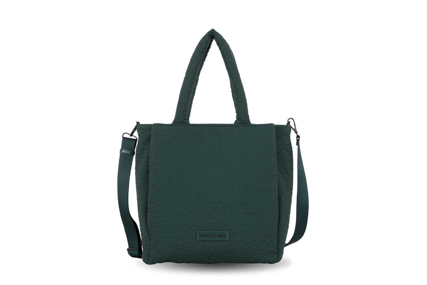 Bolso tote verde acolchado devota&lomba en cotton grey