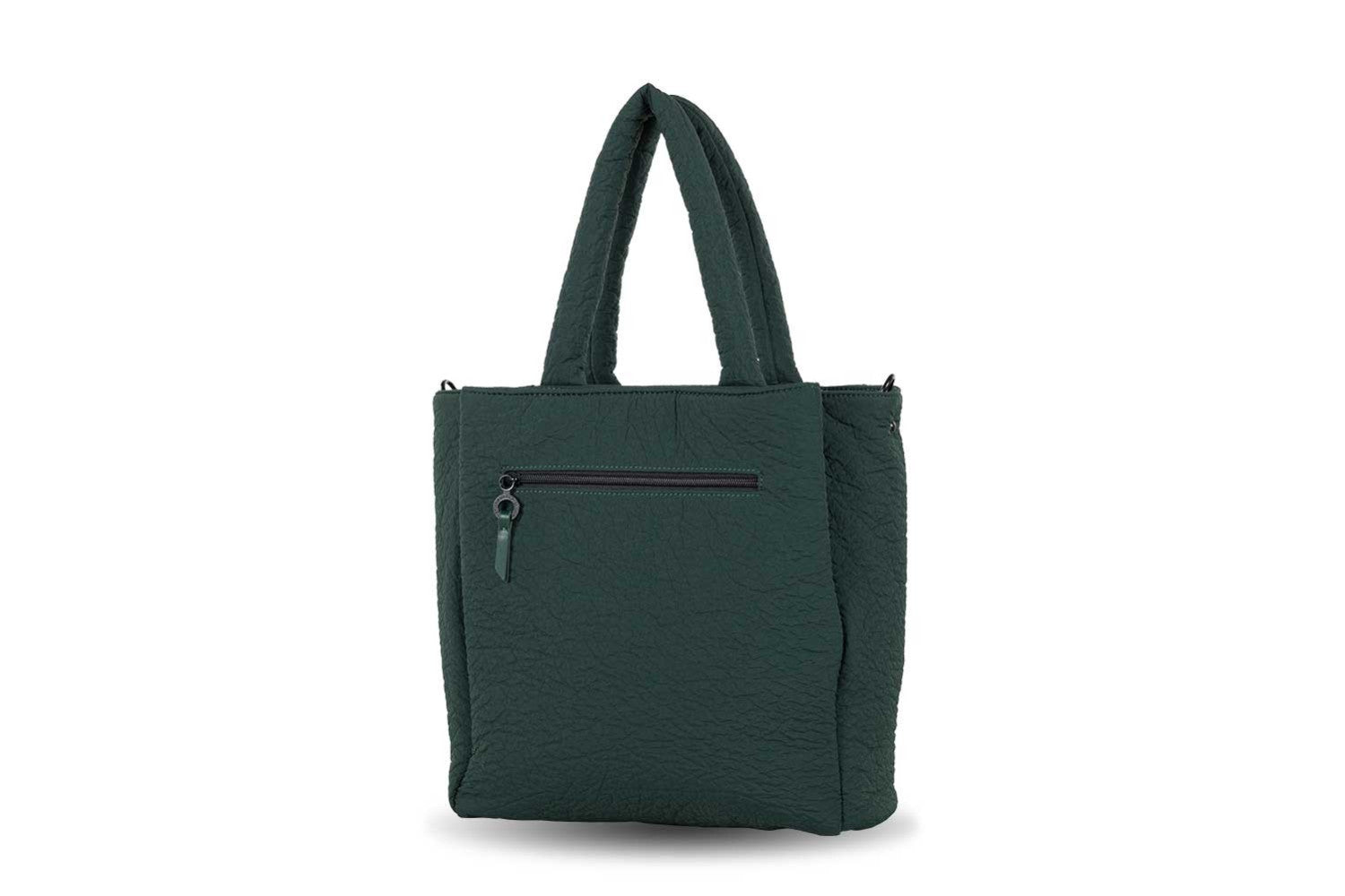 detalle vista trasera bolso devota lomba verde bandolera mujer