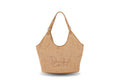 Bolso hombro Flock taupe Devota & Lomba textura paja