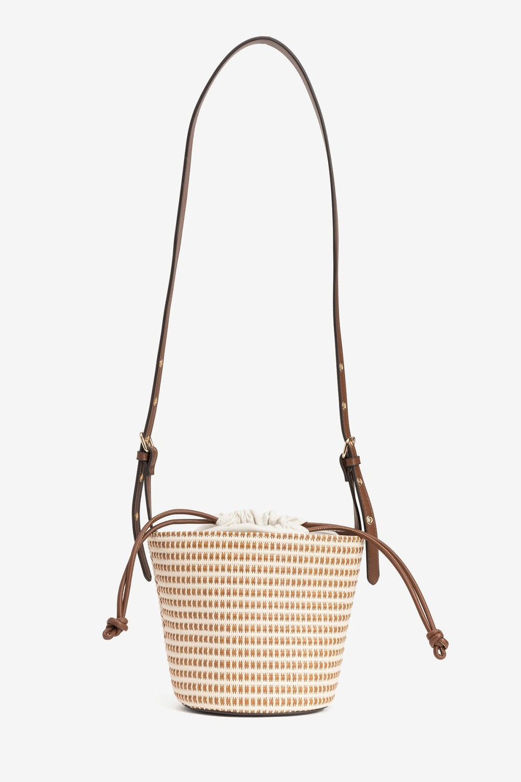 Bolso bucket Cala Vilanova tejido natural bandolera