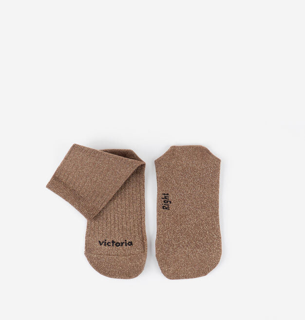 calcetines brillantes victoria color camel