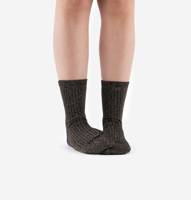 calcetines brillo dorado color marron victoria