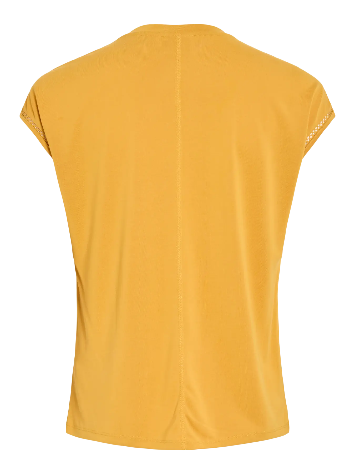 camiseta amarillo mostaza vila trasera manga caída detalle encaje cotton grey piedras blancas castrillon asturias