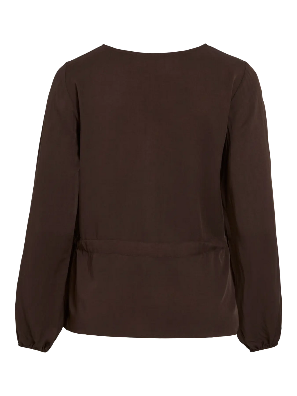 Blusa marrón ajustable en cintura con detalle lazo de vila nueva coleccion cotton grey