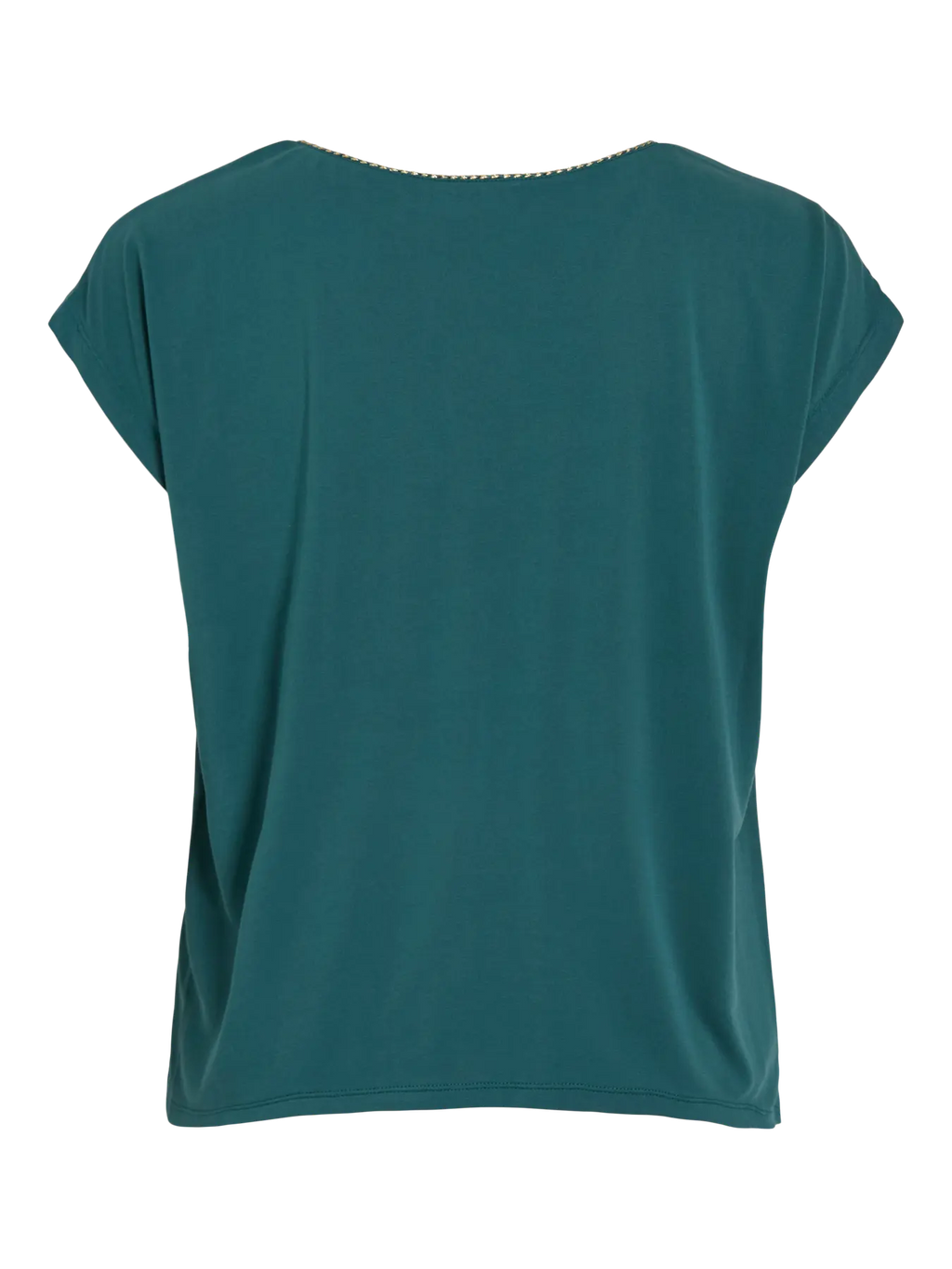 Parte trasera camiseta fluida verde modal Vila mujer