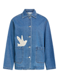 Chaqueta vaquera Dovey de VILA con pájaro de crochet