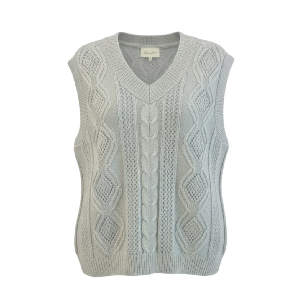 Chaleco Punto Trenzado Soft Sage