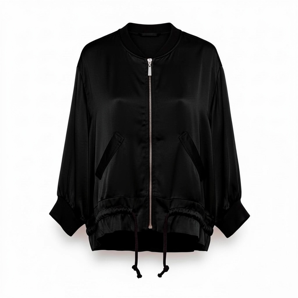bomber mujer, chaqueta bomber satinada, bomber de raso, chaqueta oversize mujer