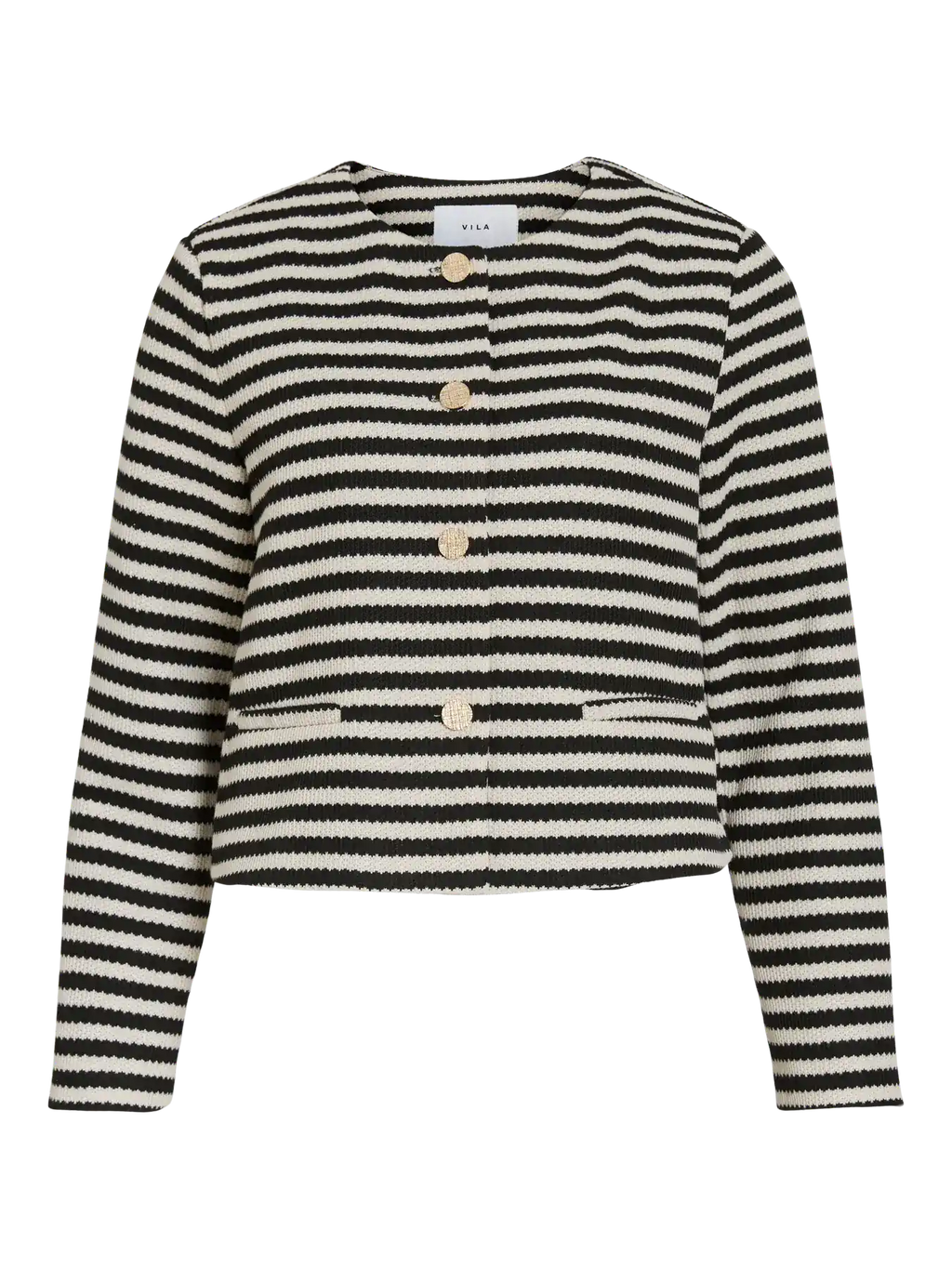 Chaqueta marinera cuello redondo y rayas