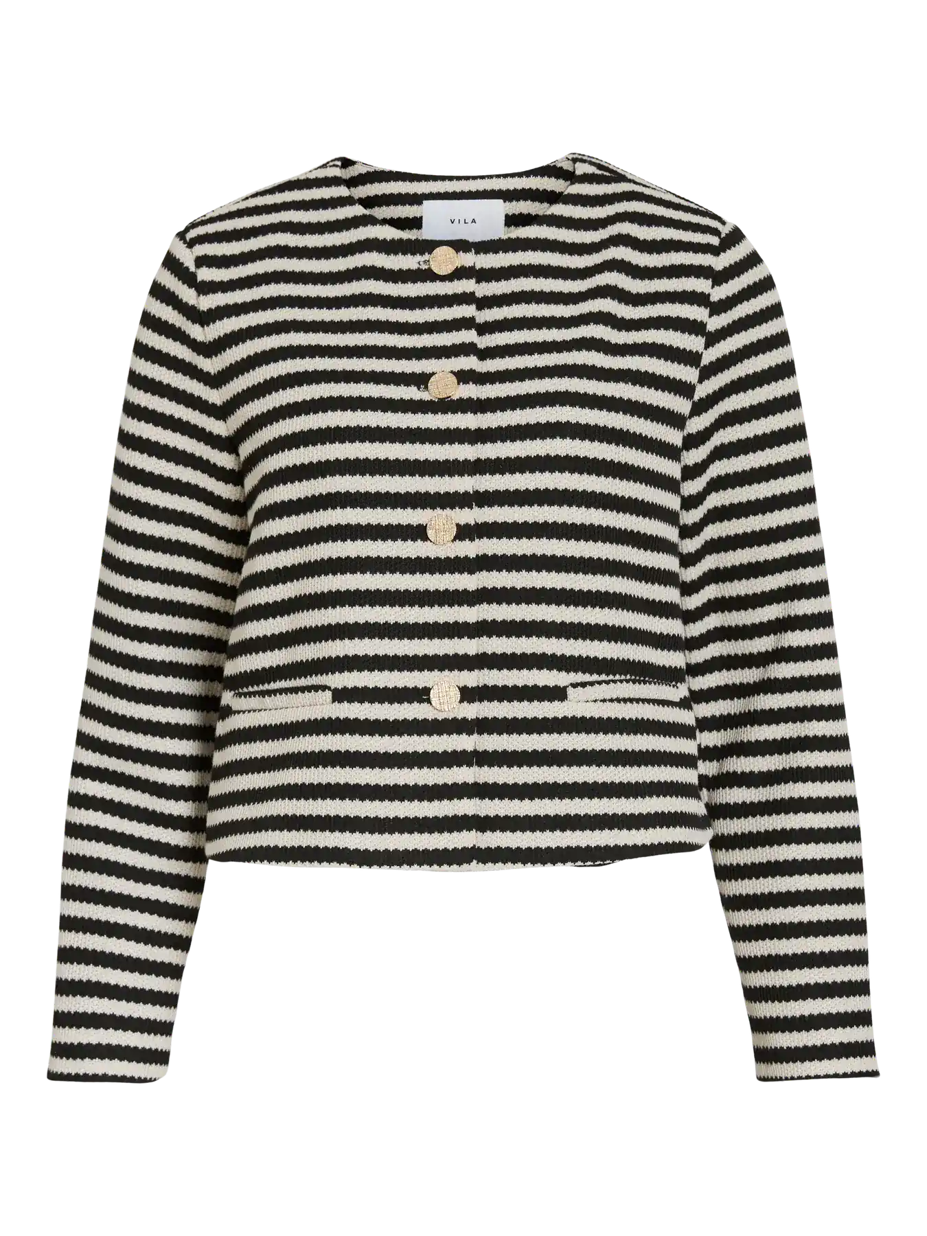 Chaqueta marinera cuello redondo y rayas