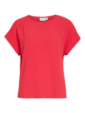 Camiseta básica roja cuello barco y manga corta fluida VILA · Cotton Grey · Piedras Blancas · Castrillón · Asturias
