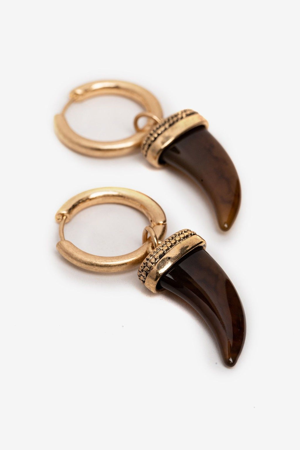 Pendientes colgantes efecto cuerno marrón Vilanova Asturias